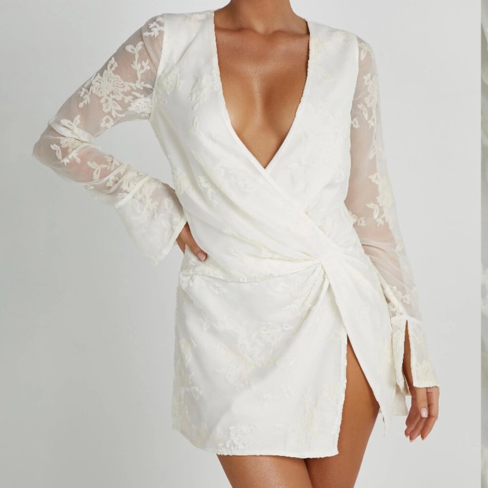 WHITE MIDI DRESS FLORAL - BRAND NEW